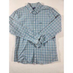 Le Tigre Shirt Plaid Button Down Collar Chest Pocket Tiger Men's Size L Casual